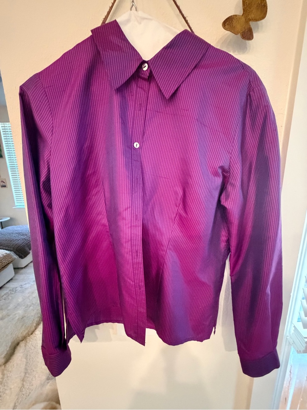 Worthington Deep Purple Pinstripe Button-Down Shirt